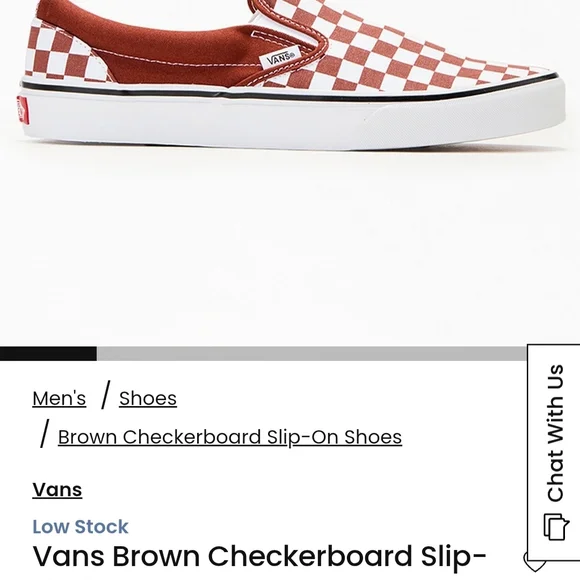 Vans Rust/Brown Checkerboard Slip-Ons - Picture 14 of 14